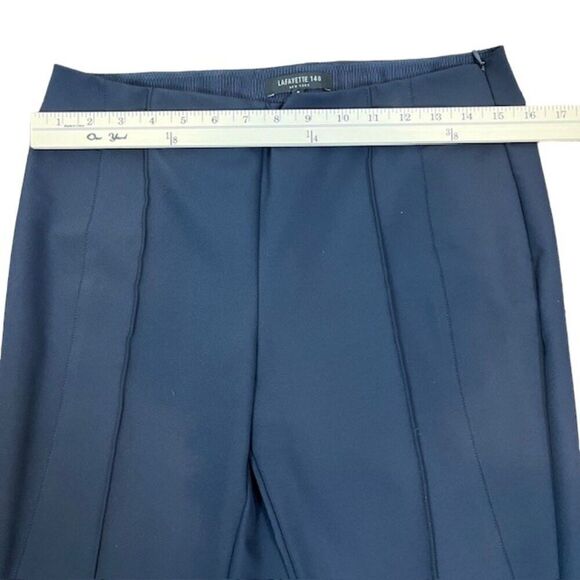 Lafayette 148 Tailored Navy Blue Trousers Raised front Seam Side Zip Size 6 - Picture 3 of 11